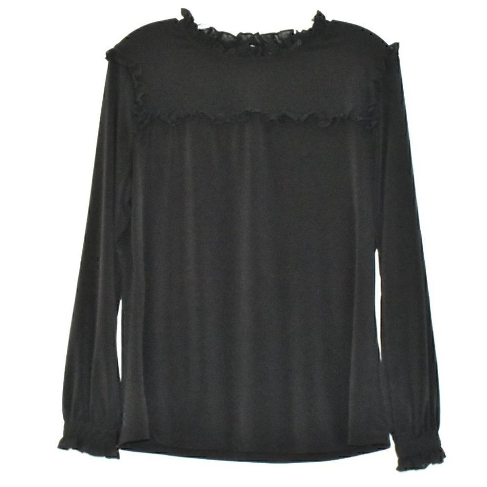 Karl Lagerfeld Long Sleeve Pullover Dressy Blouse Black Size M